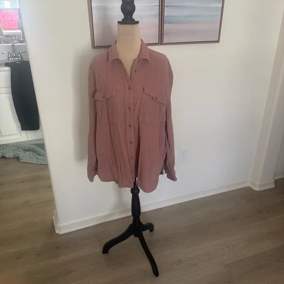 Madewell Dusty Rose Button Down Shirt - Picture 3 of 7